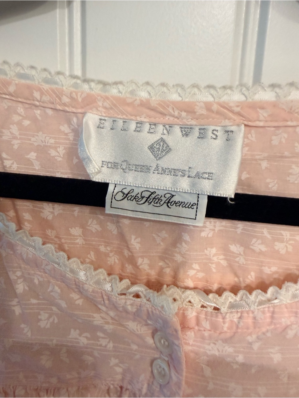 Vintage Eileen West for Saks Queen Ann’s Lace Cotton Gown - Picture 2 of 7